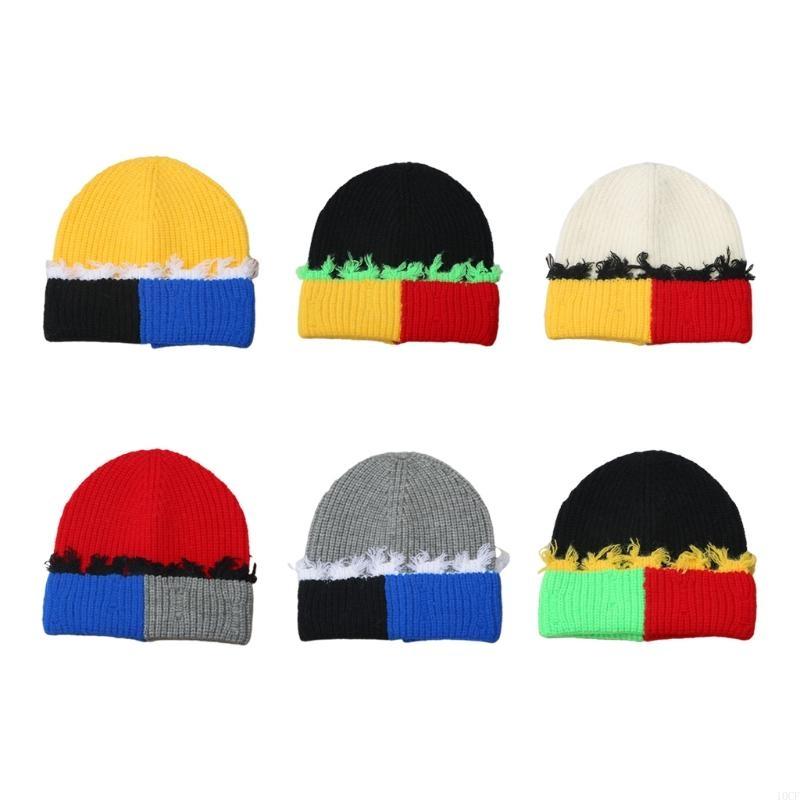 Beanie Cuffed Knit - เวอร์ชั่นเกาหลีการจับคู่สีถักหมวกถักอบอุ่นWindproofถักหมวกบุคลิกภาพของขวัญฤดูหนาวสำหรับชายหญิง