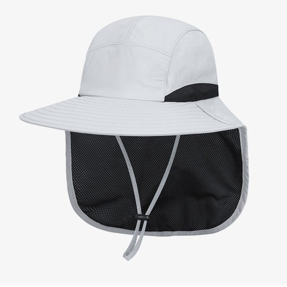 Bucket Hat Cotton - หมวกกันแดดปีกกว้างแฟชั่นสำหรับกิจกรรมกลางแจ้ง ปรับขนาดได้ ป้องกันรังสียูวี หมวกชาวประมงพร้อมผ้าคลุมคอ แห้งเร็ว หมวกทรงบักเก็ตสำหรับผู้หญิง