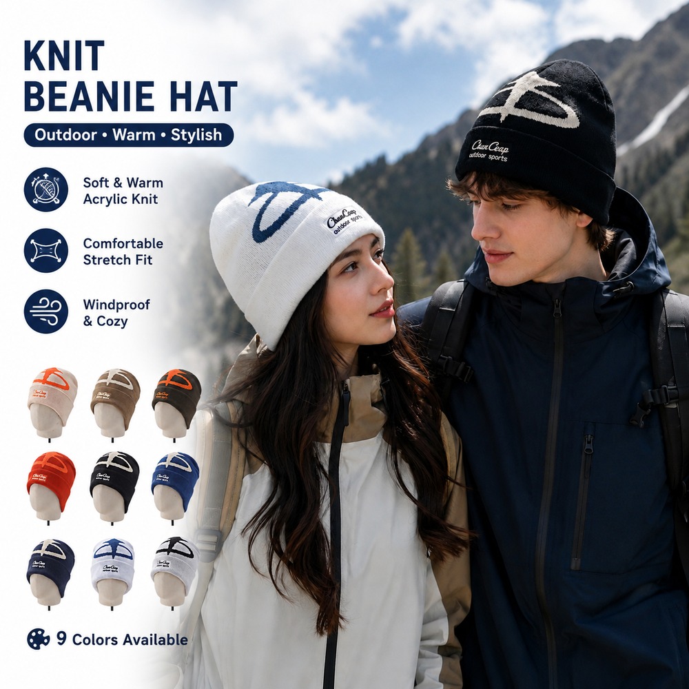 Beanie Cuffed Knit - หมวกบีนนี่ถักสำหรับฤดูหนาวแบบยูนิเซ็กส์ นุ่ม อบอุ่น ยืดหยุ่นได้ พร้อมขอบพับ เหมาะสำหรับกิจกรรมกลางแจ้ง