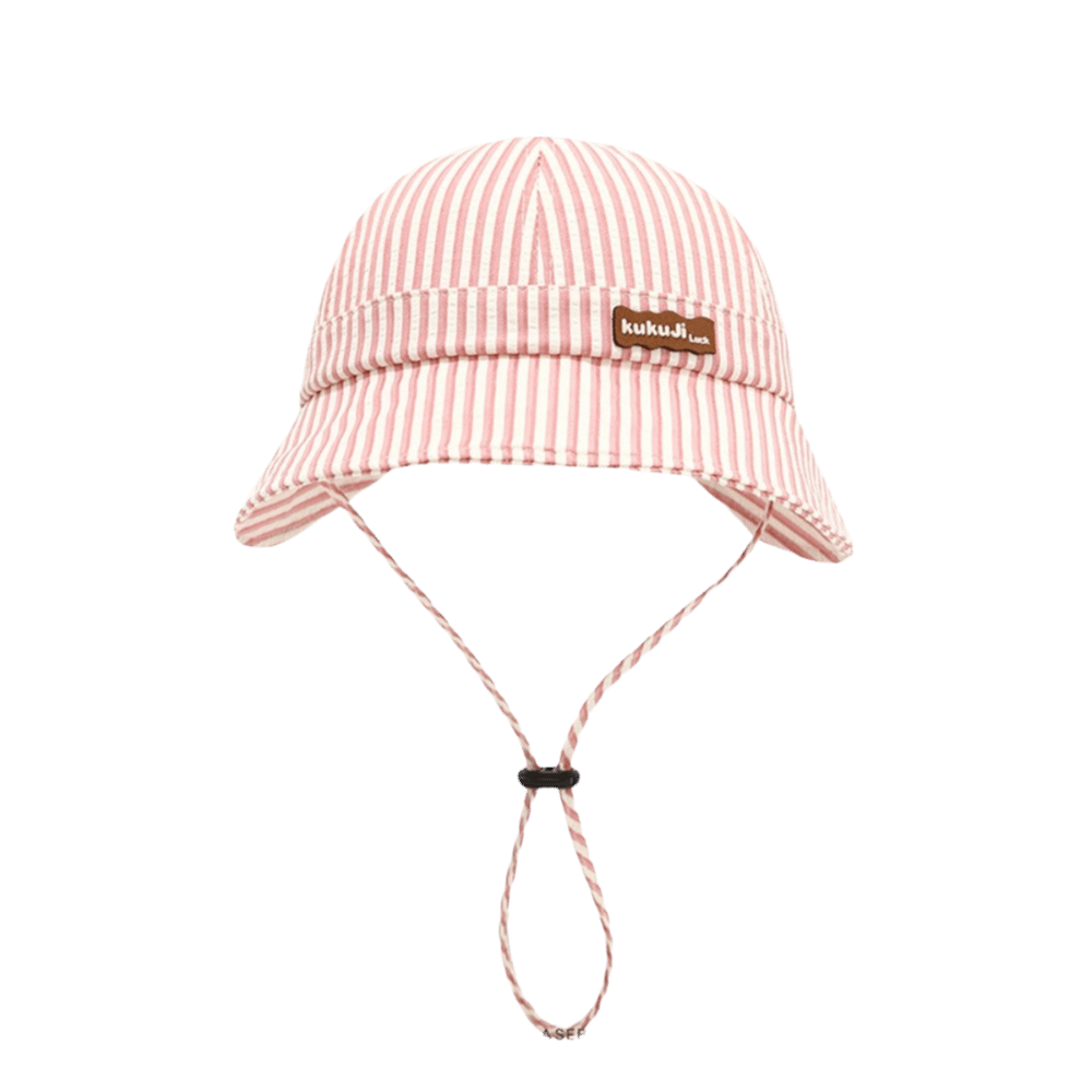 Bucket Hat Cotton - หมวกบักเก็ตเด็ก ลายทางใหม่ ปรับได้ ระบายอากาศดี หมวกชาวประมง ผ้าฝ้าย