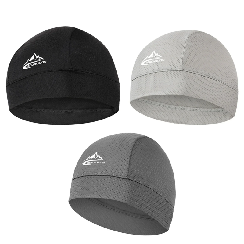 Skull Cap Helmet Liner - หมวกบีนนี่ตาข่ายระบายอากาศแห้งเร็วสำหรับฤดูร้อน ซับเหงื่อ หมวกกีฬา หมวกซับในหมวกกันน็อคสำหรับปั่นจักรยาน หมวกดูดซับความชื้น