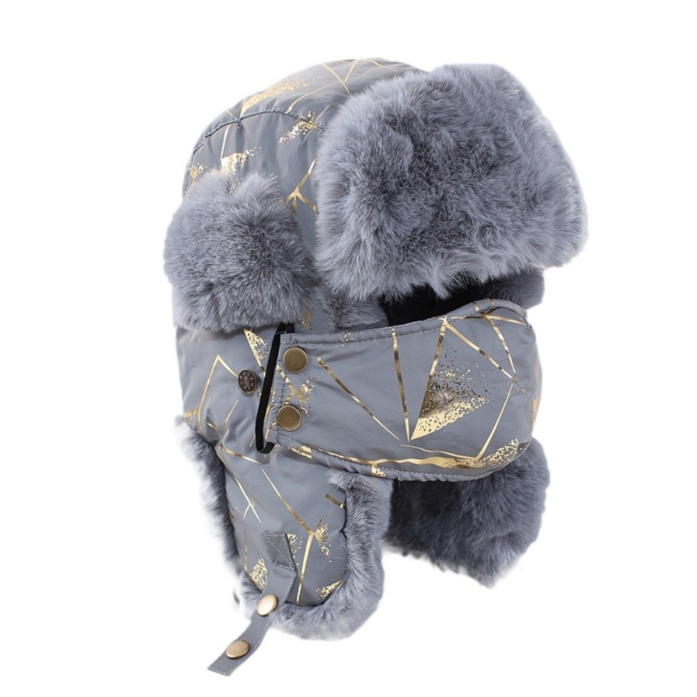 Trapper Hat Ear Flap - หมวกกันหนาวบุขนเฟอร์เทียมแบบใหม่ พร้อมแผ่นสะท้อนแสงกลางคืน หน้ากากปิดหน้า ที่ปิดหู กันน้ำ เหมาะสำหรับเล่นสกี