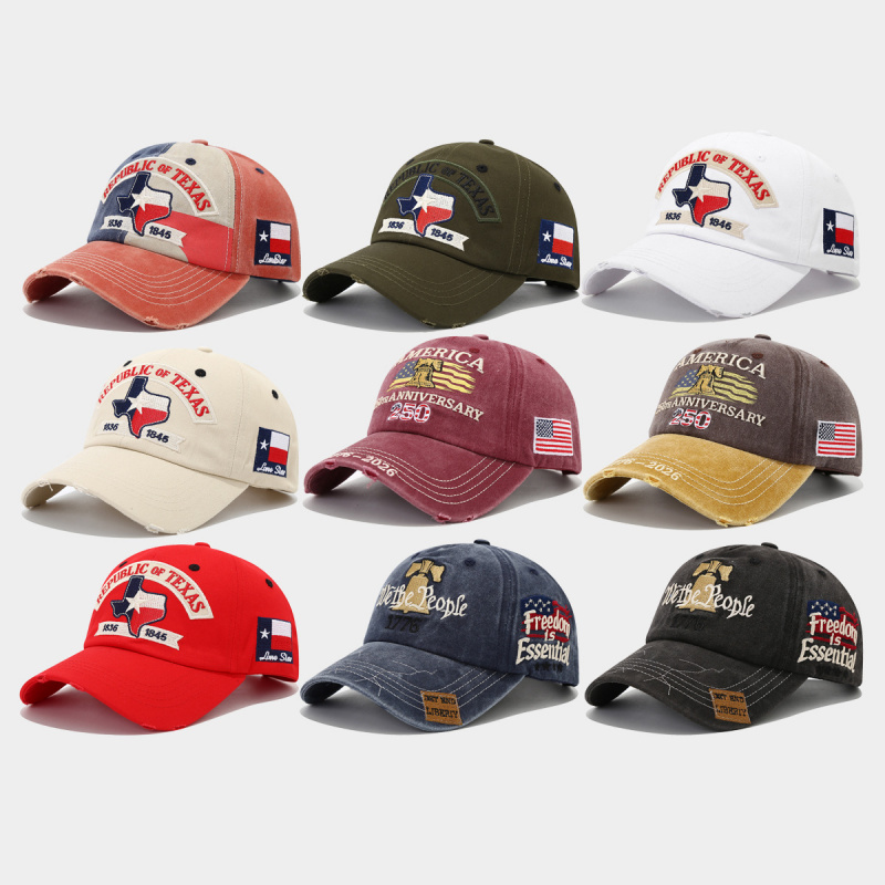 หมวกเบสบอลปักลายธงรัฐเท็กซัส 1 - Dad Hat Cotton บทวิจารณ์และราคา