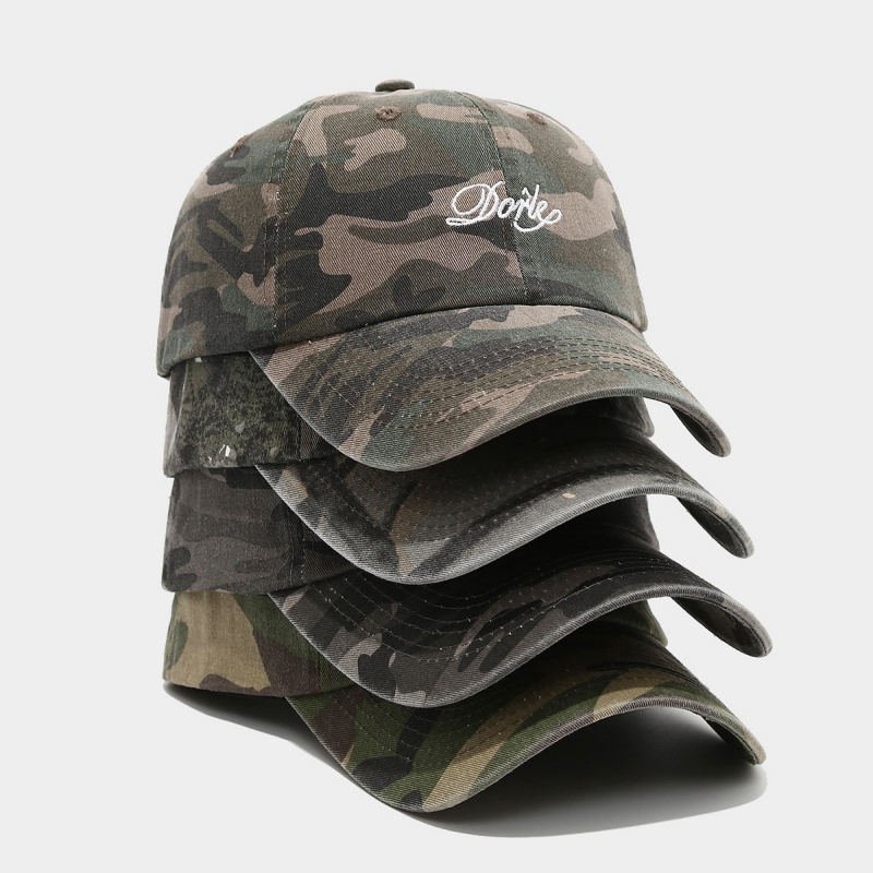 หมวกเบสบอลลายพรางปักตัวอักษร ป - Dad Hat Cotton บทวิจารณ์และราคา